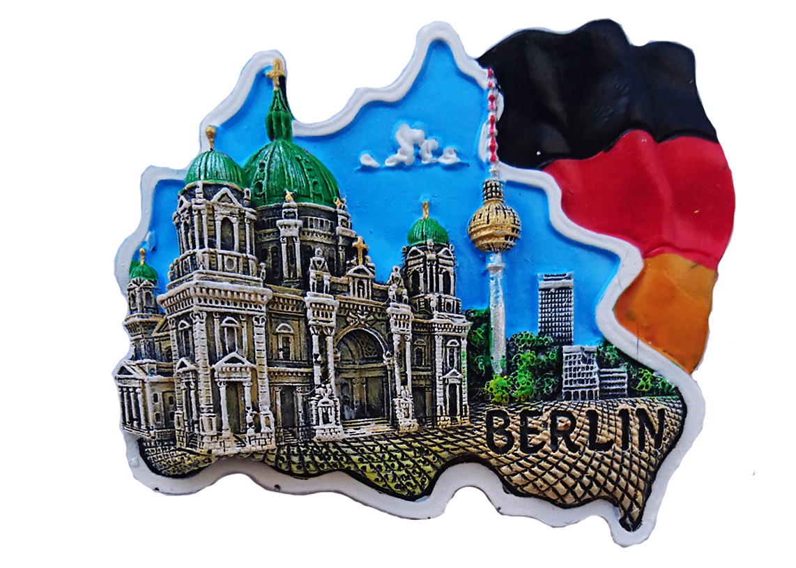 Magnet 3D Poly Berlin Karte