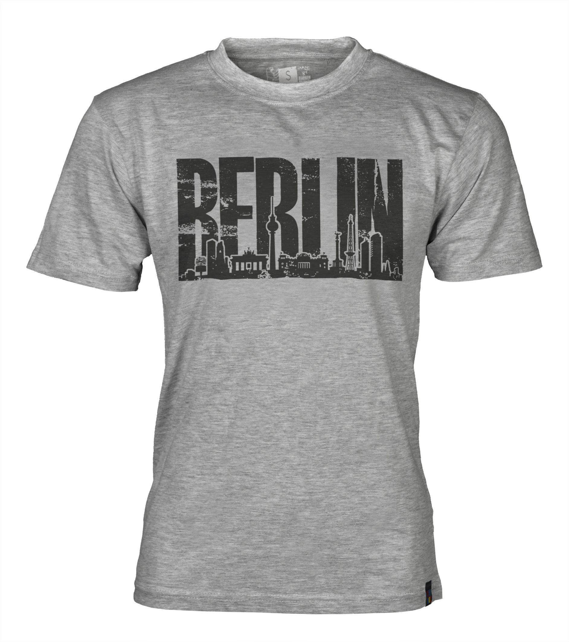 T-Shirt BERLIN Skyline grau-L