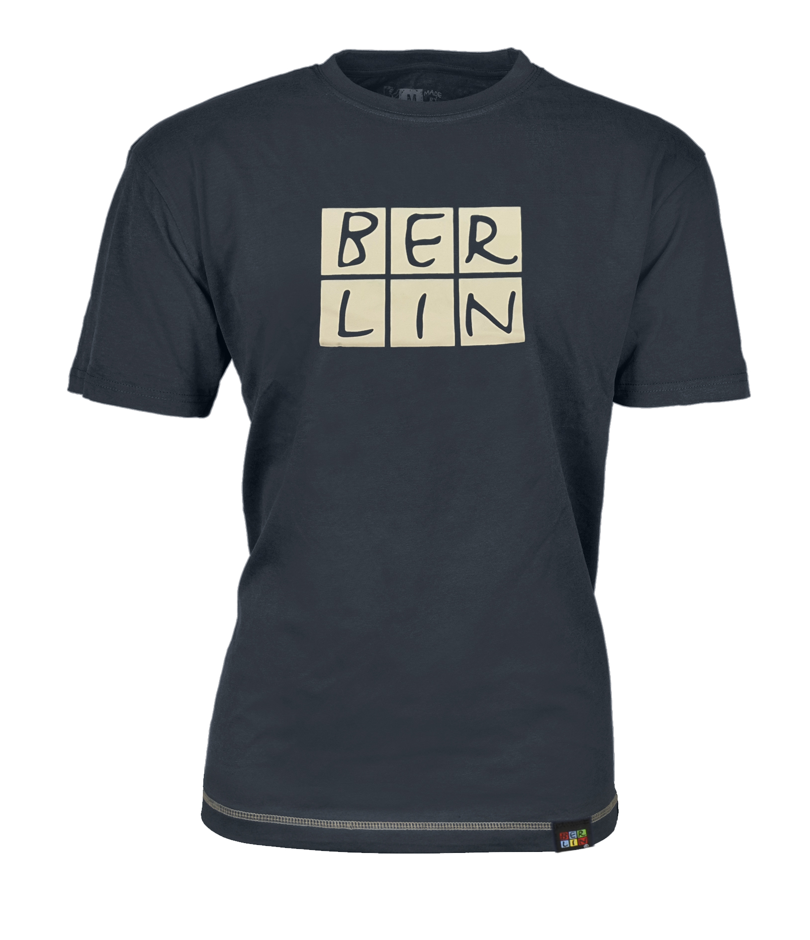 T-Shirt BERLIN Skyline blau-beige-M