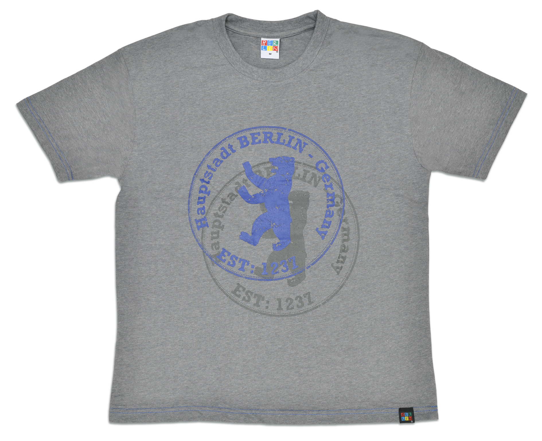 T-Shirt BERLIN Stempel grau-L