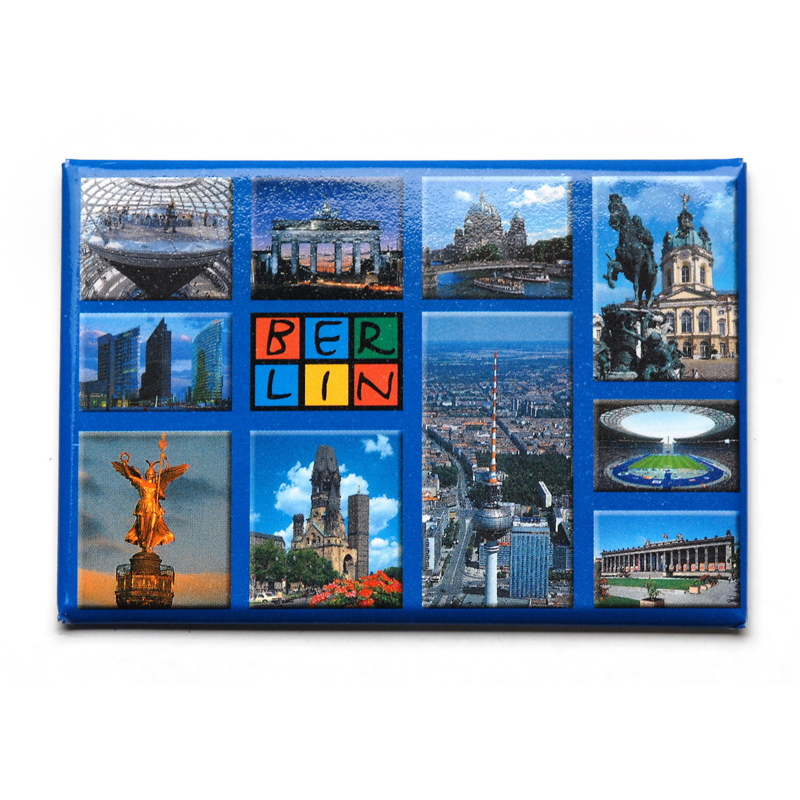 Magnet im Postkarten-Stil 10er Fotos blau  