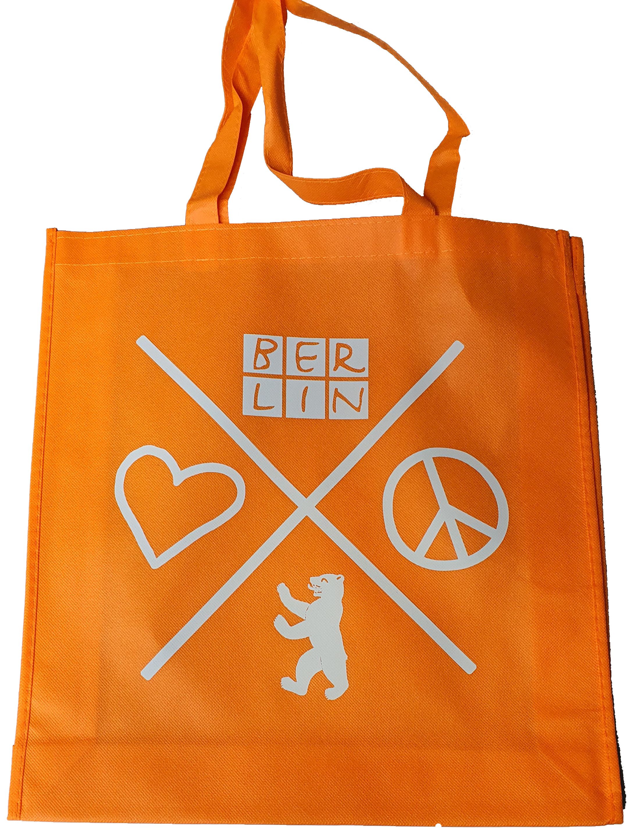 Shoppingbag Love/Peace orange