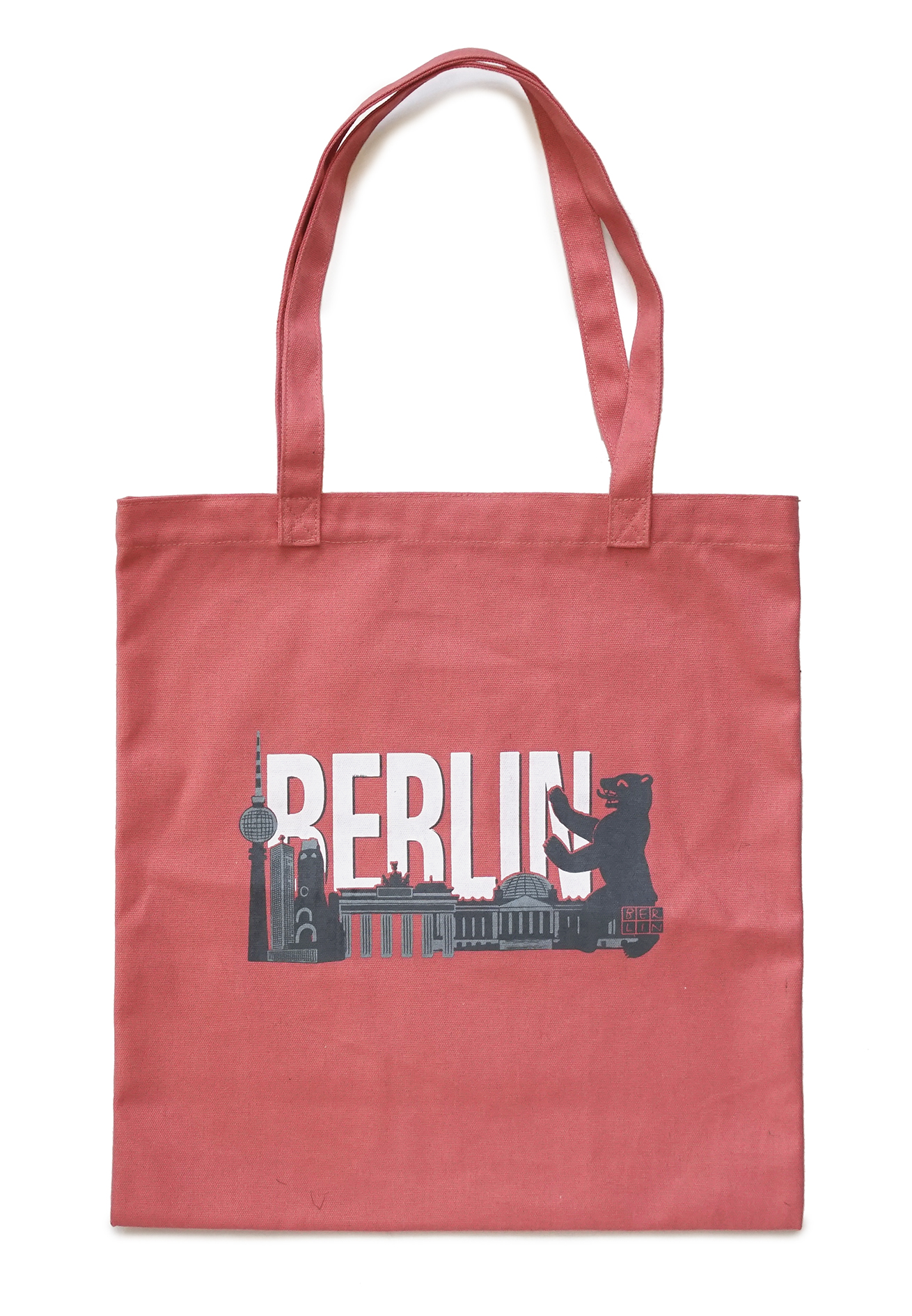 Baumwoll-Shoppingbag BERLIN Skyline coral